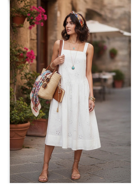 Free People Dresses & Skirts - Free People White Eyelet “Primavera” Dress, sz M